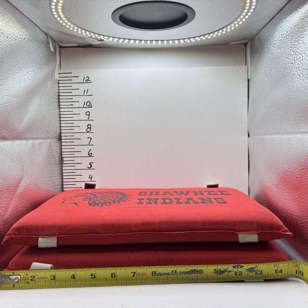 Shawnee Indians Football 2 Vintage Seat Cushions Red With Chief Logo Plymouth PA - Picture 7 of 15
